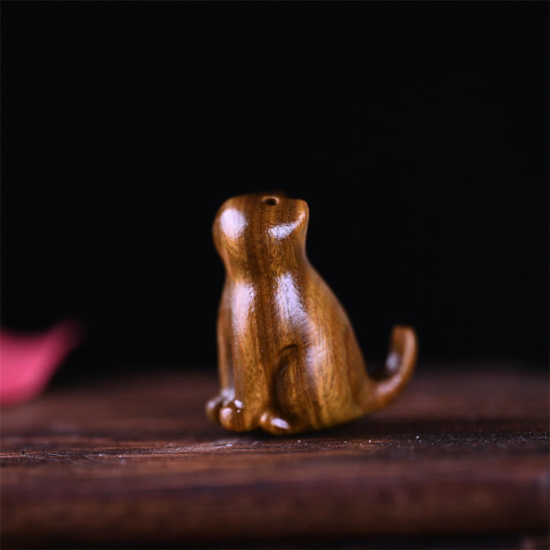 Nimara Ritual Small Leaf Red Sandalwood Ebony Wood Sandalwood Green Sandalwood Lucky Mini Cat Deer Sooth Phone Hanging Decoration