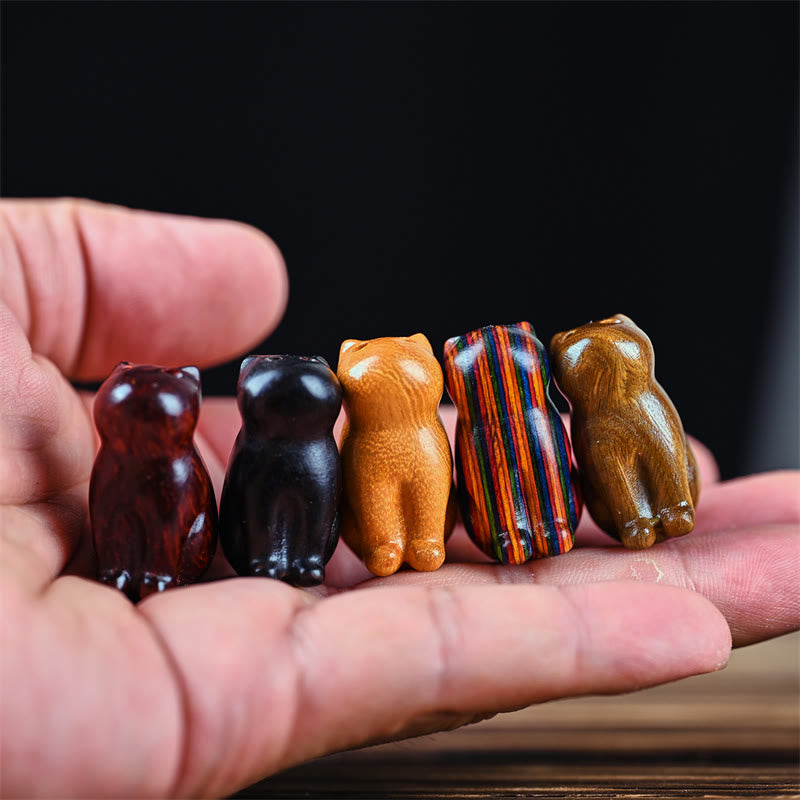 Nimara Ritual Small Leaf Red Sandalwood Ebony Wood Sandalwood Green Sandalwood Lucky Mini Cat Deer Sooth Phone Hanging Decoration