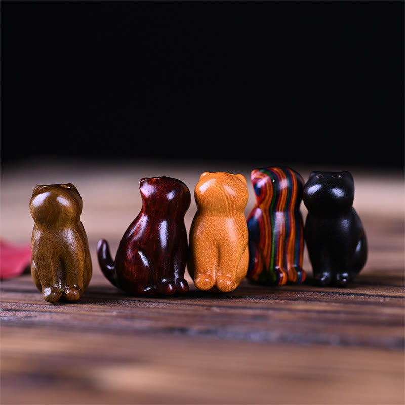 Nimara Ritual Small Leaf Red Sandalwood Ebony Wood Sandalwood Green Sandalwood Lucky Mini Cat Deer Sooth Phone Hanging Decoration