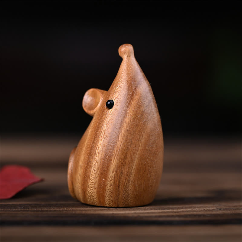 Nimara Ritual Small Cat Mouse Green Sandalwood African Red Rosewood Peace Home Decoration