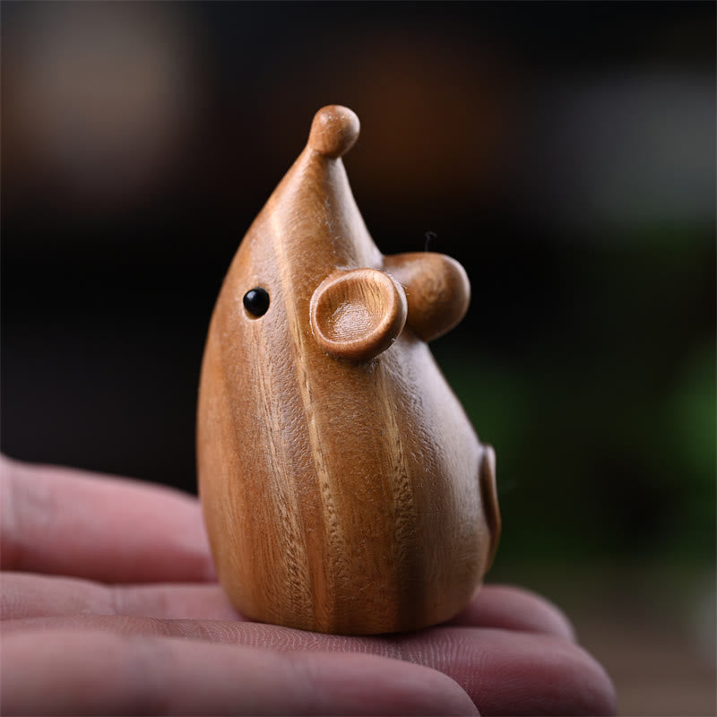 Nimara Ritual Small Cat Mouse Green Sandalwood African Red Rosewood Peace Home Decoration