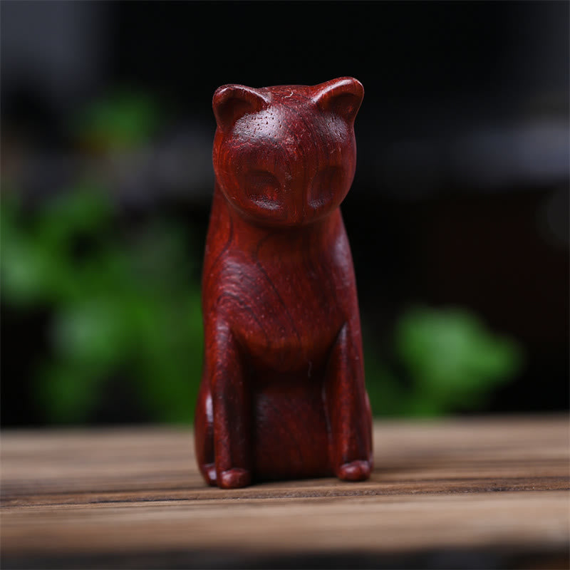 Nimara Ritual Small Cat Mouse Green Sandalwood African Red Rosewood Peace Home Decoration