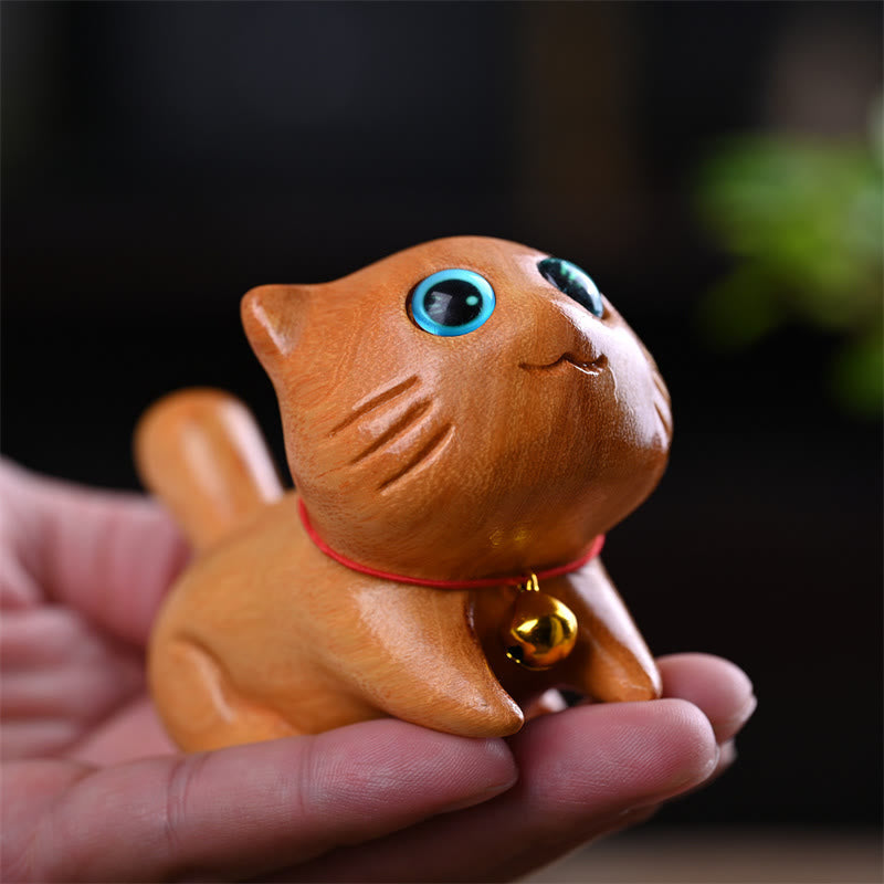 Nimara Ritual Small Cute Confident Sleeping Cat Sandalwood Healing Home Decoration