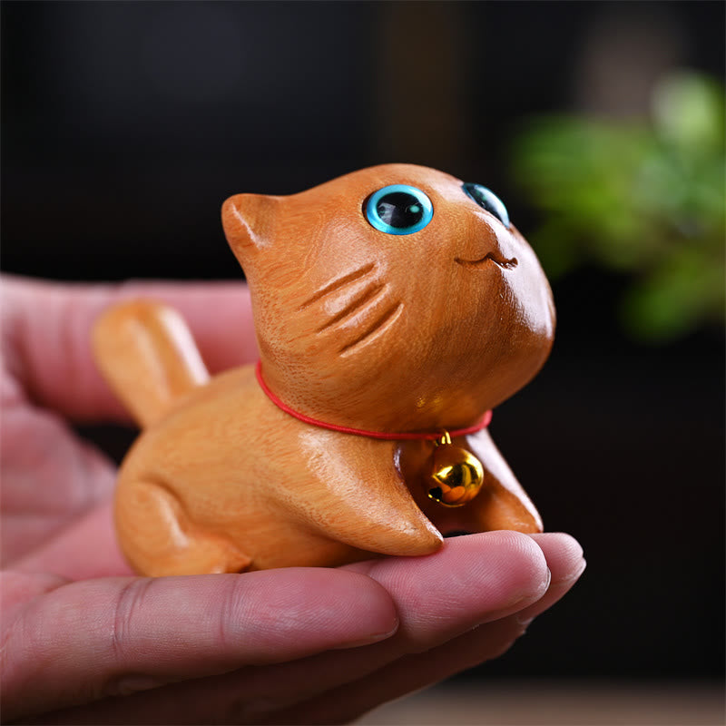 Nimara Ritual Small Cute Confident Sleeping Cat Sandalwood Healing Home Decoration