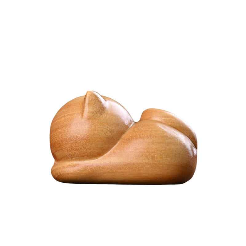 Nimara Ritual Small Cute Confident Sleeping Cat Sandalwood Healing Home Decoration
