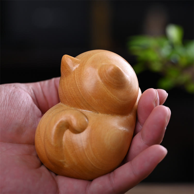 Nimara Ritual Small Cute Confident Sleeping Cat Sandalwood Healing Home Decoration