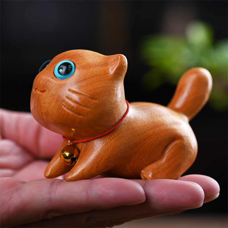 Nimara Ritual Small Cute Confident Sleeping Cat Sandalwood Healing Home Decoration