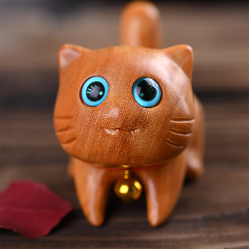 Nimara Ritual Small Cute Confident Sleeping Cat Sandalwood Healing Home Decoration