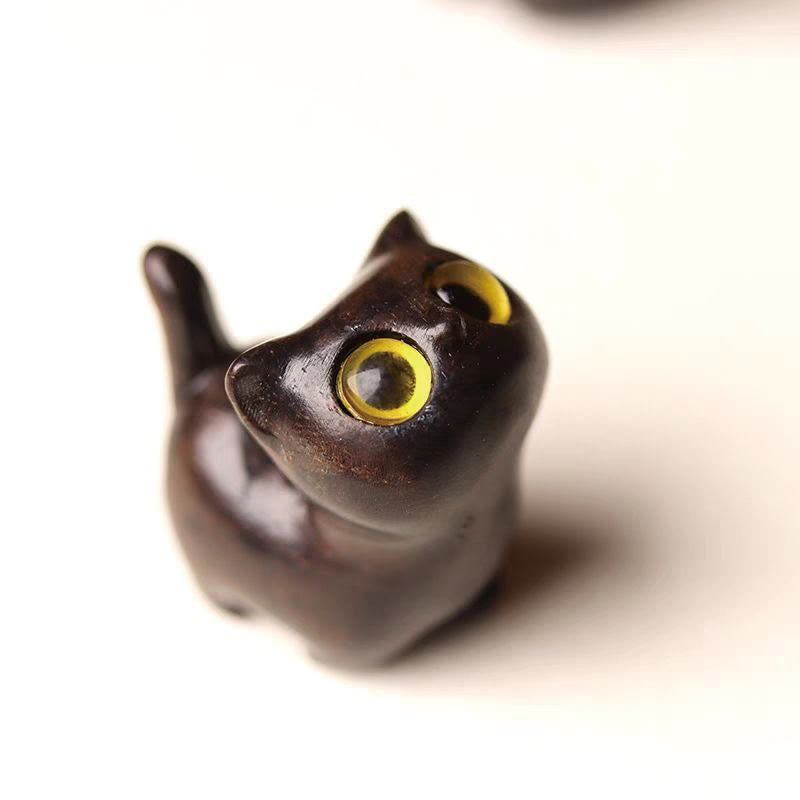 Nimara Ritual Green Sandalwood Ebony Wood Sandalwood Small Leaf Red Sandalwood Mini Lucky Cat Peace Decoration