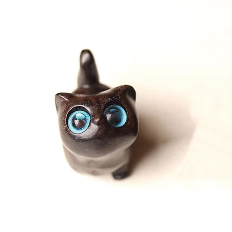 Nimara Ritual Green Sandalwood Ebony Wood Sandalwood Small Leaf Red Sandalwood Mini Lucky Cat Peace Decoration