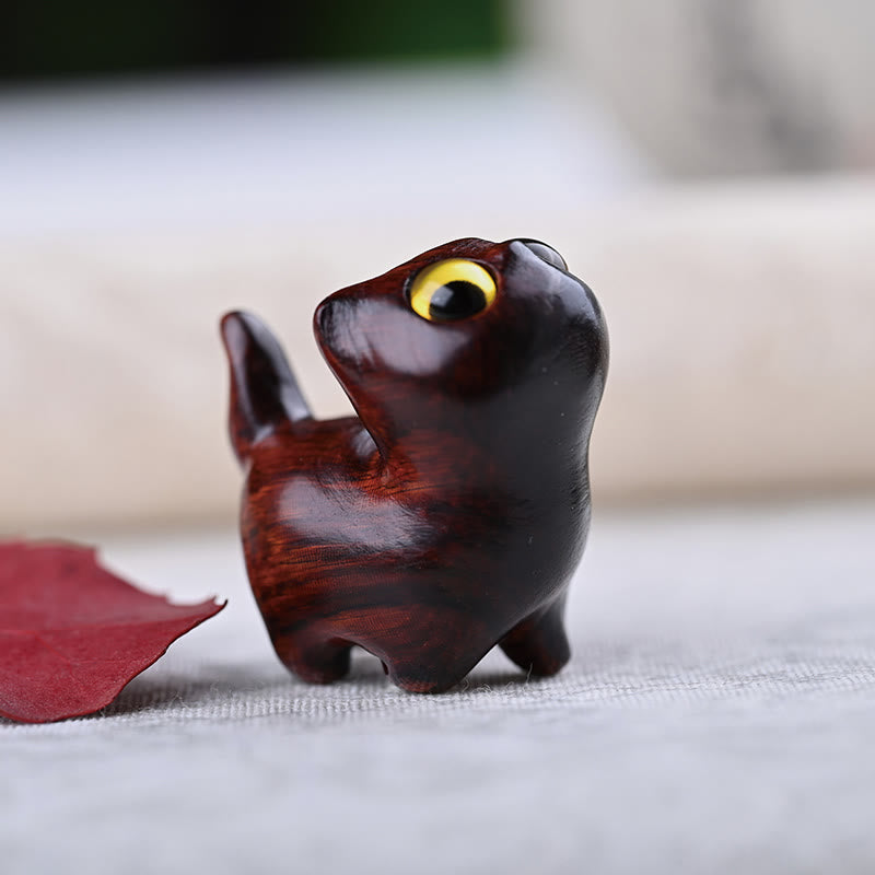 Nimara Ritual Green Sandalwood Ebony Wood Sandalwood Small Leaf Red Sandalwood Mini Lucky Cat Peace Decoration