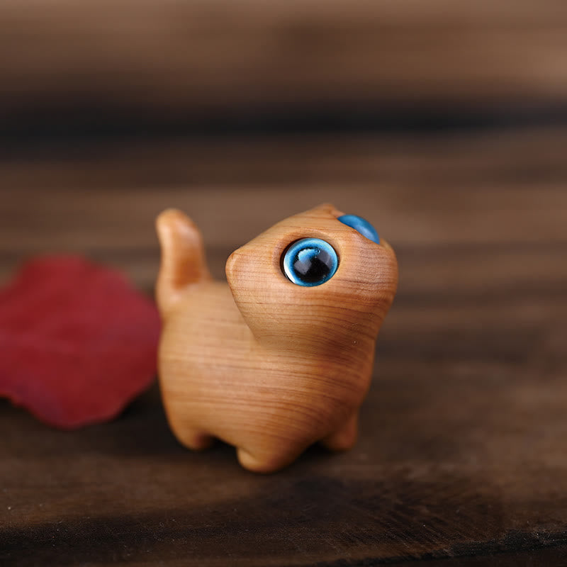 Nimara Ritual Green Sandalwood Ebony Wood Sandalwood Small Leaf Red Sandalwood Mini Lucky Cat Peace Decoration