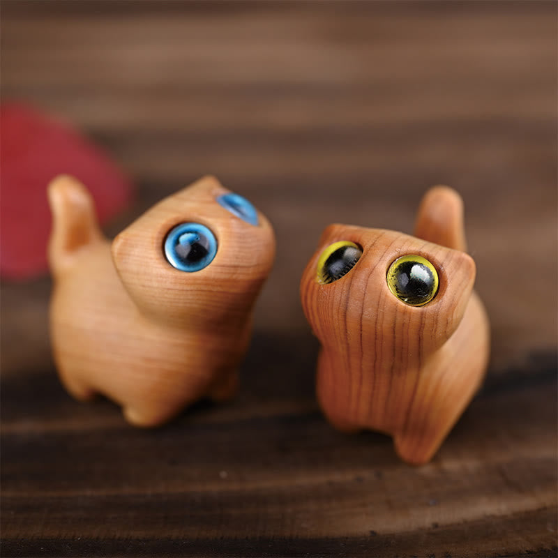 Nimara Ritual Green Sandalwood Ebony Wood Sandalwood Small Leaf Red Sandalwood Mini Lucky Cat Peace Decoration