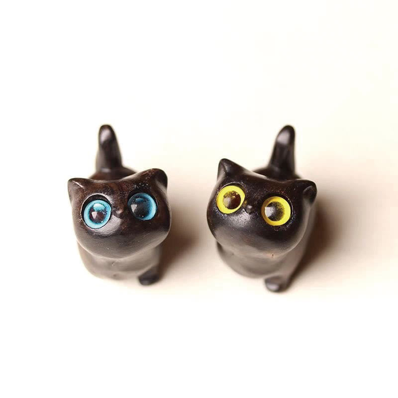 Nimara Ritual Green Sandalwood Ebony Wood Sandalwood Small Leaf Red Sandalwood Mini Lucky Cat Peace Decoration