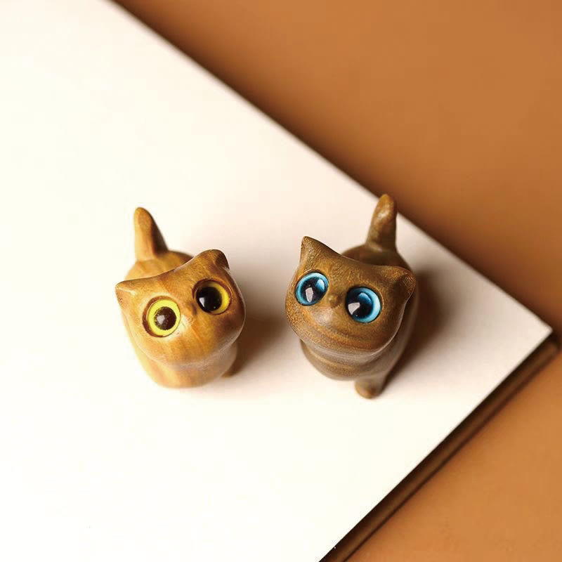 Nimara Ritual Green Sandalwood Ebony Wood Sandalwood Small Leaf Red Sandalwood Mini Lucky Cat Peace Decoration