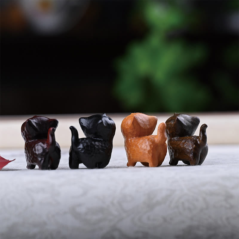 Nimara Ritual Green Sandalwood Ebony Wood Sandalwood Small Leaf Red Sandalwood Mini Lucky Cat Peace Decoration