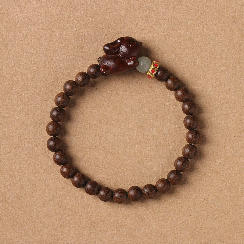 Nimara Ritual Green Sandalwood Gold Sandalwood Cute Rabbit Positive Bracelet