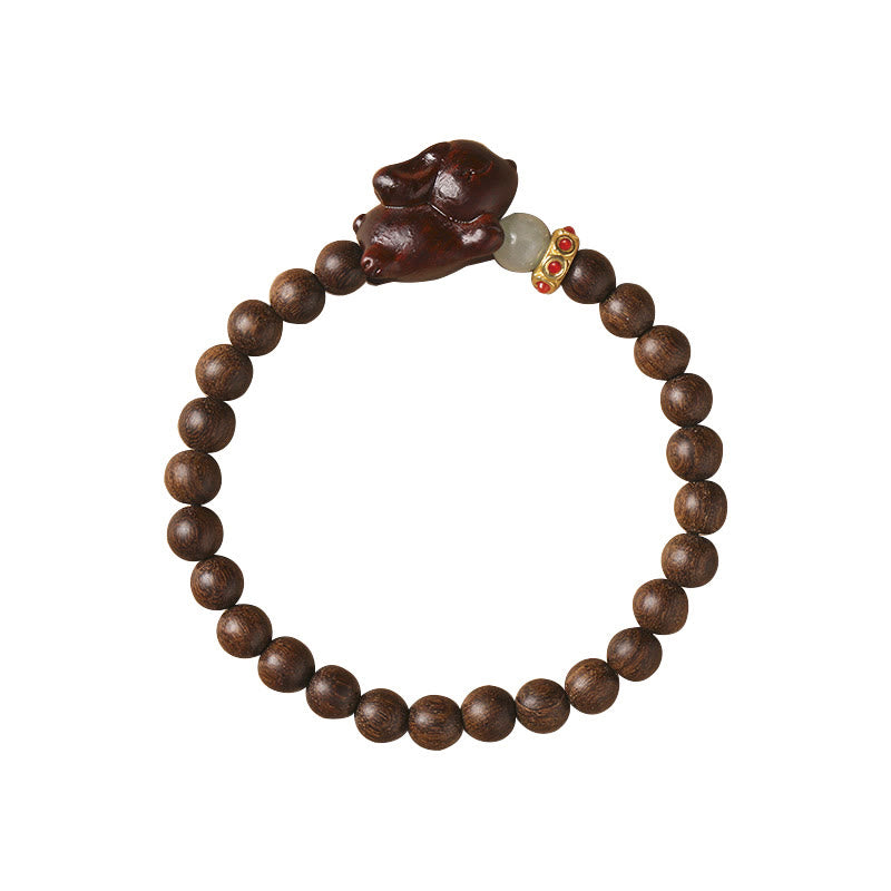 Nimara Ritual Green Sandalwood Gold Sandalwood Cute Rabbit Positive Bracelet