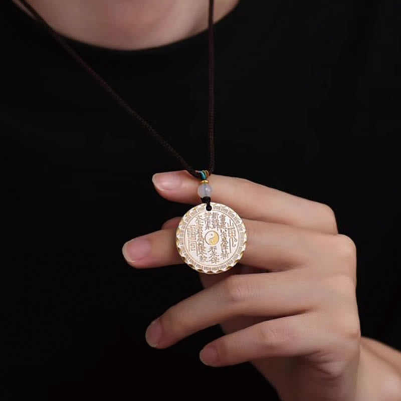 Nimara Ritual Mountain Ghosts Spend Money Yin Yang Bagua Design Copper Harmony Necklace Pendant
