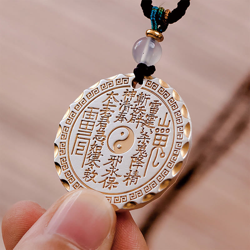 Nimara Ritual Mountain Ghosts Spend Money Yin Yang Bagua Design Copper Harmony Necklace Pendant