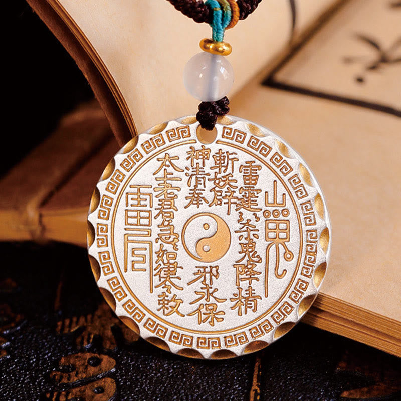 Nimara Ritual Mountain Ghosts Spend Money Yin Yang Bagua Design Copper Harmony Necklace Pendant