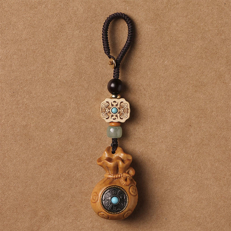 Nimara Ritual Sandalwood Small Leaf Red Sandalwood Green Sandalwood Om Mani Padme Hum Calm Key Chain Phone Hanging Decoration