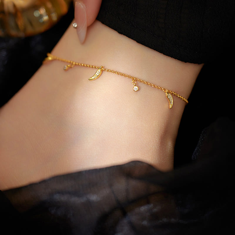 Nimara Ritual 925 Sterling Silver Zircon Little Pepper Charm Protection Anklet