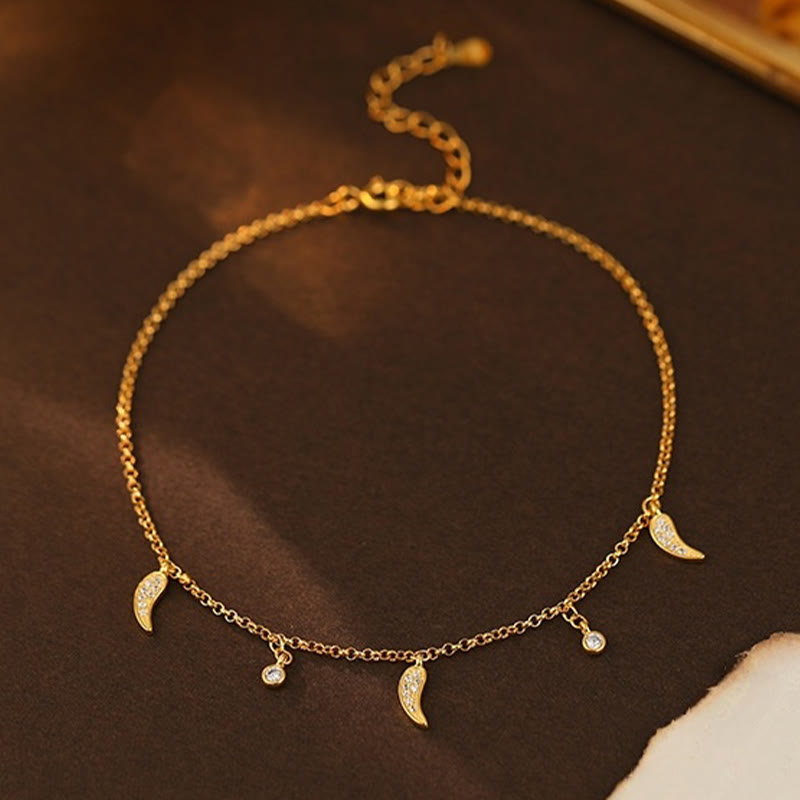 Nimara Ritual 925 Sterling Silver Zircon Little Pepper Charm Protection Anklet