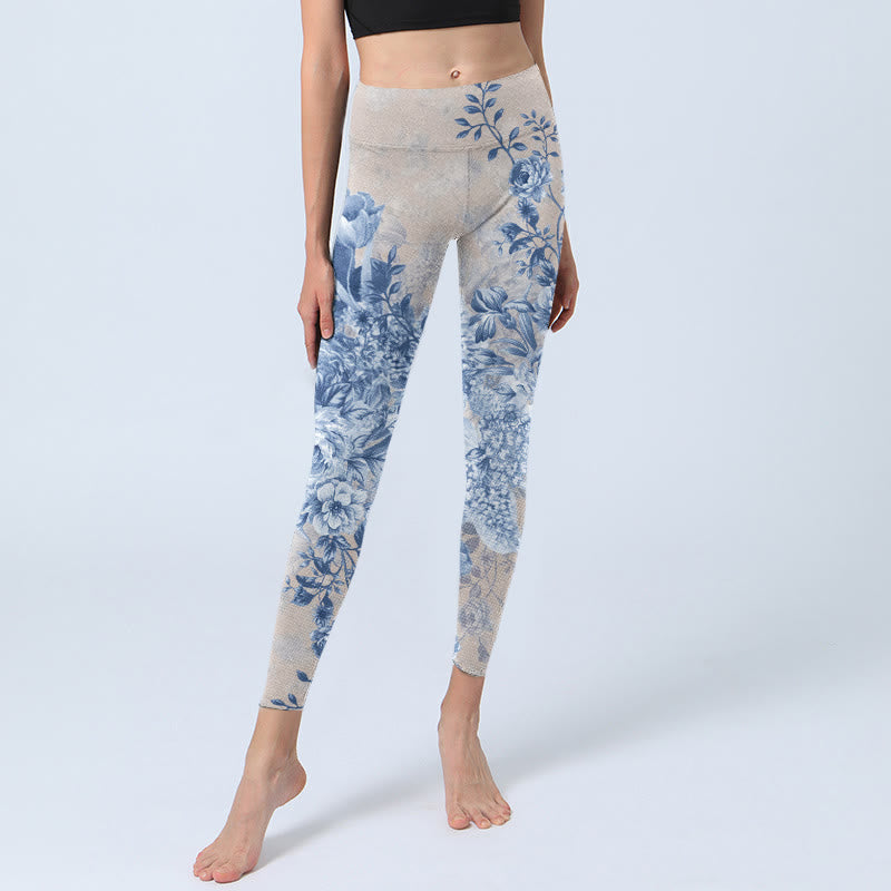 Nimara Ritual Rose Daisy Print Gym Leggings Women's Yoga Pants