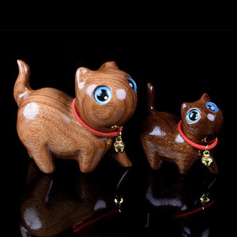 Nimara Ritual Rosewood Carving Cat Warmth Home Decoration