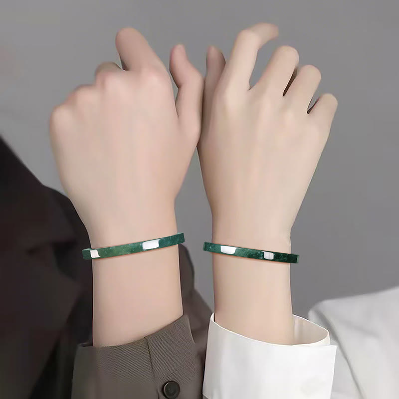 Nimara Ritual Natural Jade Abundance Thin Bracelet Bangle