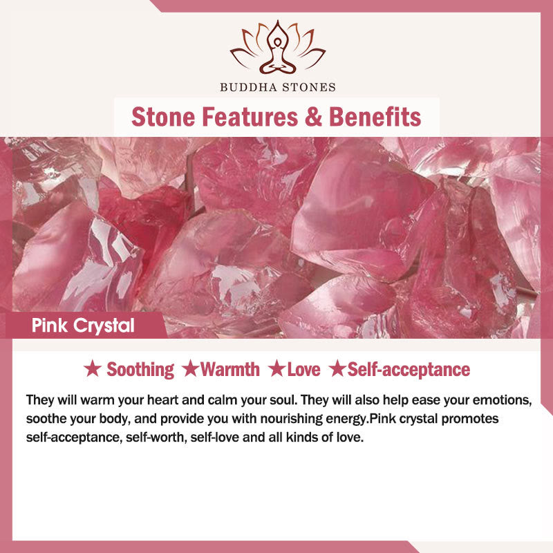 Nimara Ritual Natural Flower Garnet Pink Crystal Calm Double Wrap Bracelet
