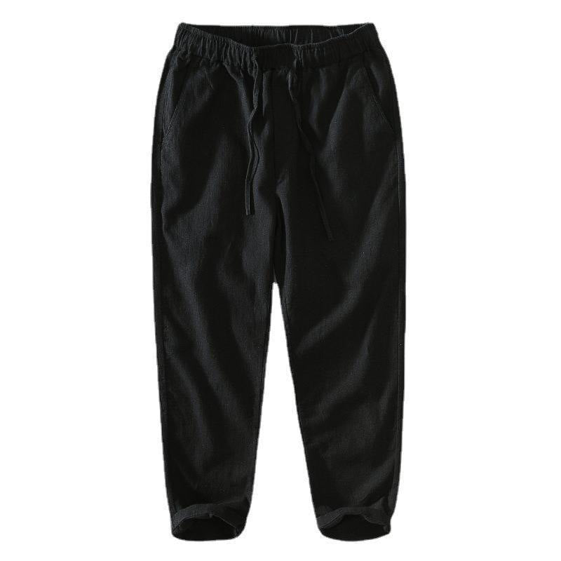 Nimara Ritual Summer Casual Drawstring Ramie Linen Men's Pants With Pockets