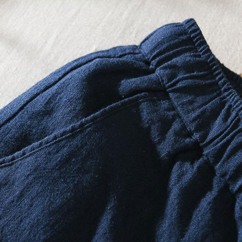 Nimara Ritual Summer Casual Drawstring Ramie Linen Men's Pants With Pockets