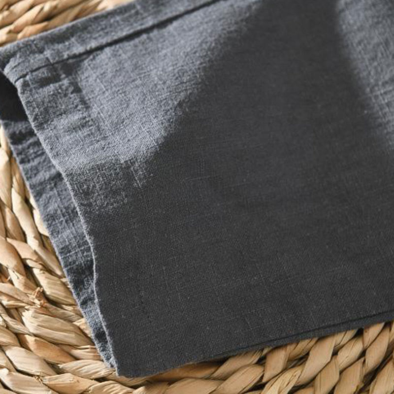 Nimara Ritual Summer Casual Drawstring Ramie Linen Men's Pants With Pockets