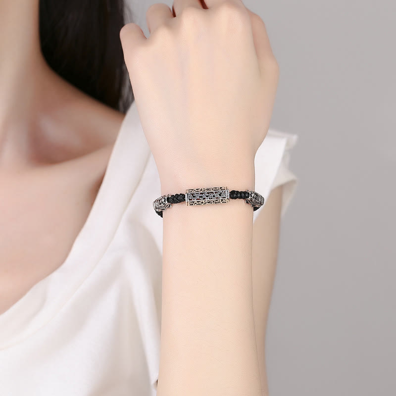 Nimara Ritual Tibetan Black String Copper Om Mani Padme Hum Pixiu Protection Braided Bracelet