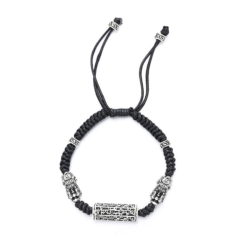 Nimara Ritual Tibetan Black String Copper Om Mani Padme Hum Pixiu Protection Braided Bracelet