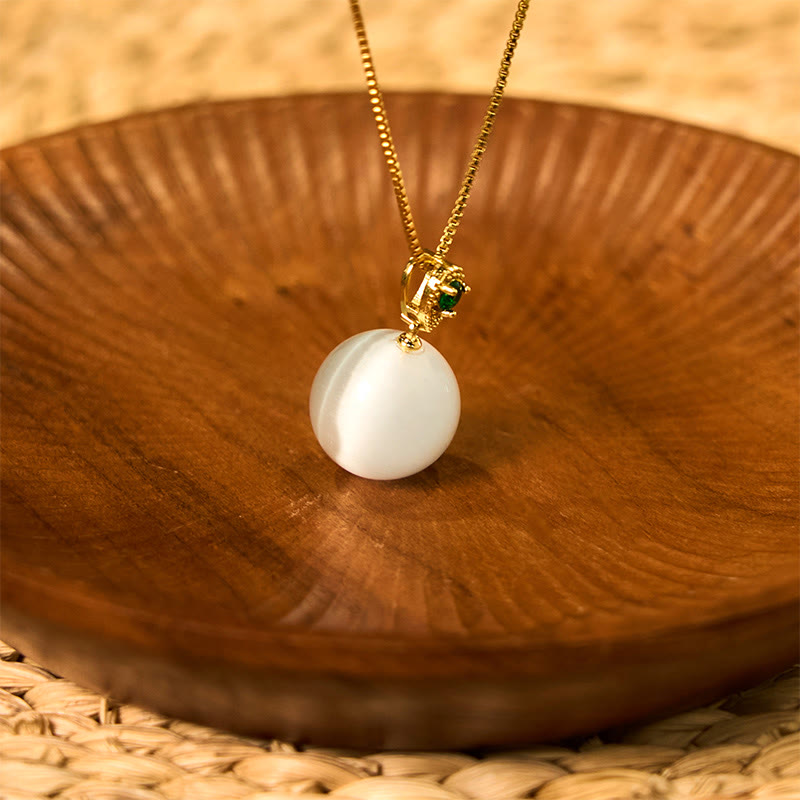 Nimara Ritual Cat's Eye Round Ball Confidence Necklace Pendant