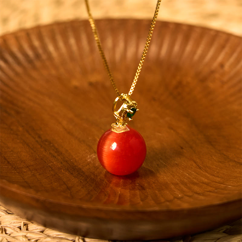 Nimara Ritual Cat's Eye Round Ball Confidence Necklace Pendant