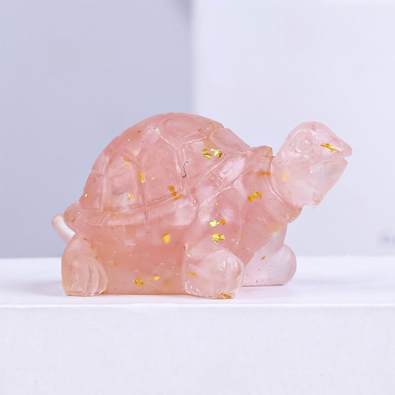 Nimara Ritual Natural Crystal Gravel Drip Resin Small Turtle Decoration Statue