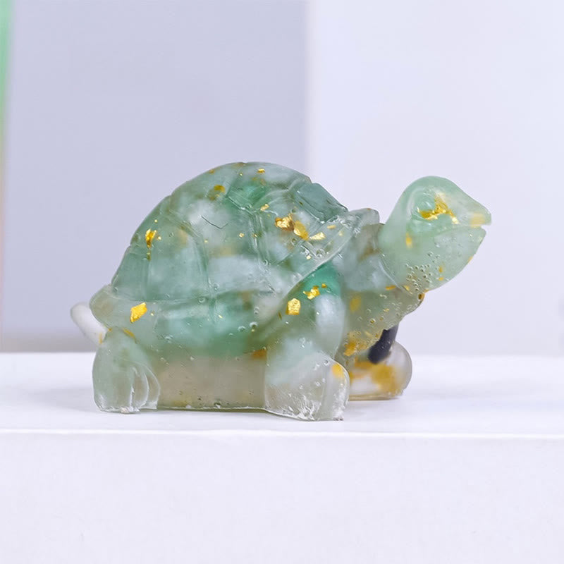 Nimara Ritual Natural Crystal Gravel Drip Resin Small Turtle Decoration Statue