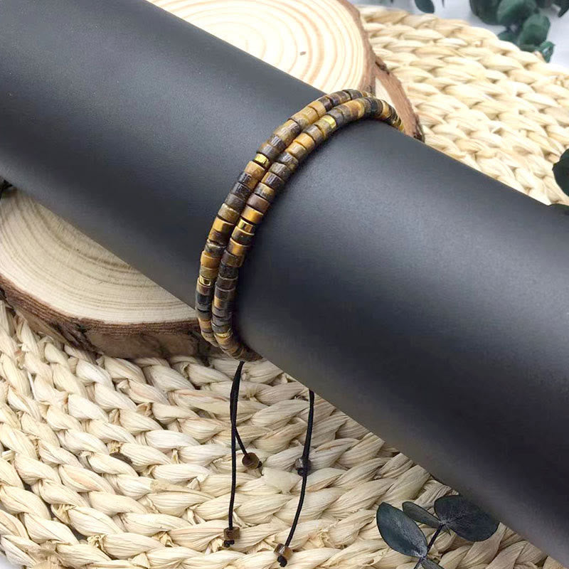 Nimara Ritual Natural Tiger Eye Spacer Bead Courage Bracelet