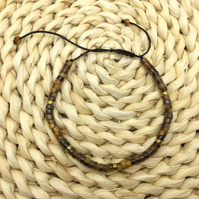 Nimara Ritual Natural Tiger Eye Spacer Bead Courage Bracelet