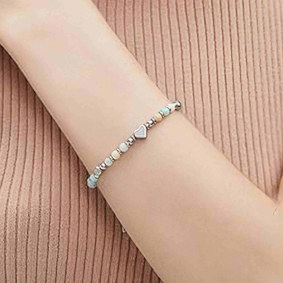 Nimara Ritual Natural Stone Amazonite Amethyst Lazurite Rose Quartz Heart Positive Balance Bracelet
