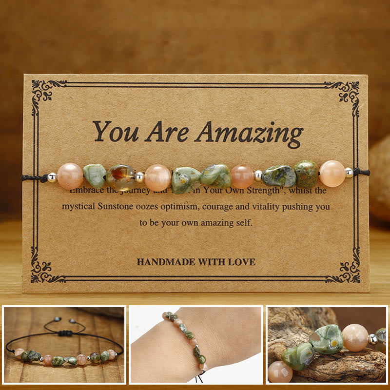 Nimara Ritual You Are Amazing Rhyolite Sun Stone Positive Bracelet