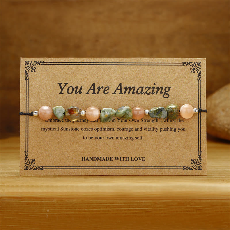 Nimara Ritual You Are Amazing Rhyolite Sun Stone Positive Bracelet