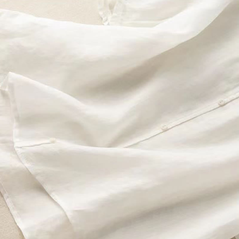 Nimara Ritual Casual Plain Button Half Sleeve Middy Collar Women's Shirt