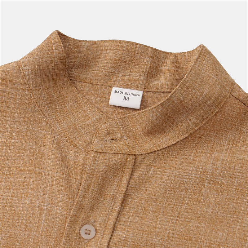 Nimara Ritual Summer Men's Button Plain Short Sleeve Shirt With Pocket