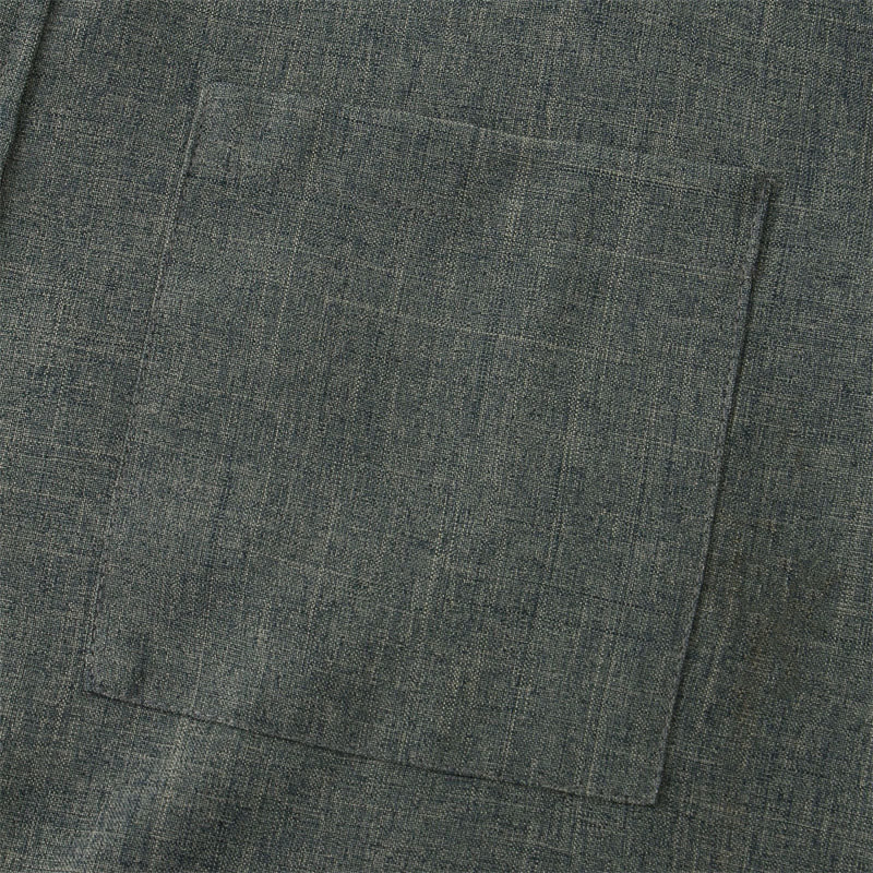 Nimara Ritual Summer Men's Button Plain Short Sleeve Shirt With Pocket
