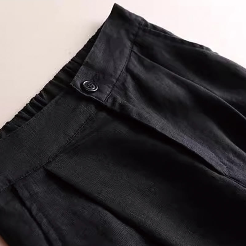 Nimara Ritual Commute Solid Color 7-8 Length Women's Wide Leg Pants With Pockets